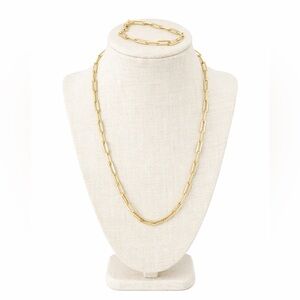 Elegant 14k gold filled  Gold Chain Necklace and Bracelet Set